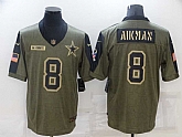 Nike Cowboys 8 Troy Aikman Olive 2021 Salute To Service Limited Jersey Dzhi,baseball caps,new era cap wholesale,wholesale hats